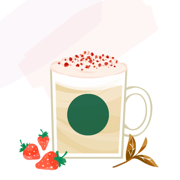 ストロベリー ムース & ジョイフルメドレー ティー ラテ